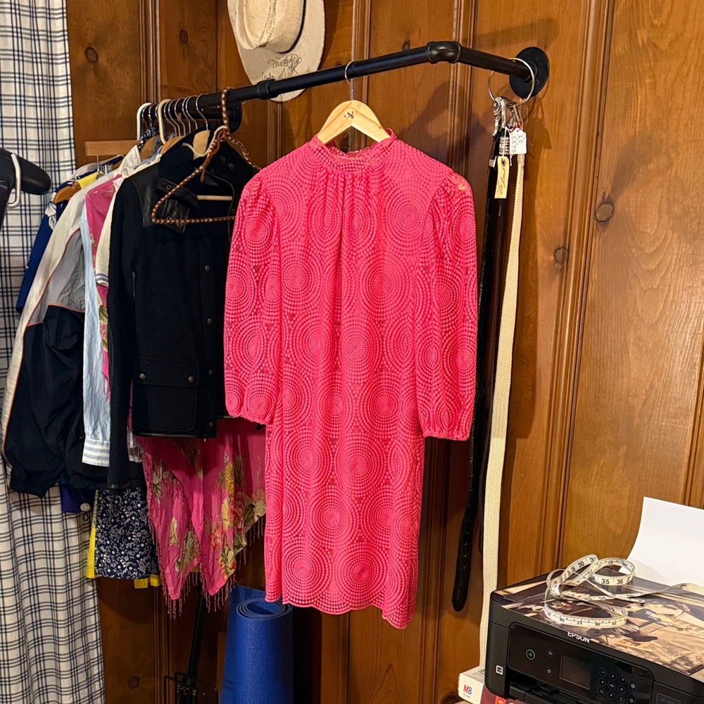 Trina Turk Vibrant Pink Lace Top